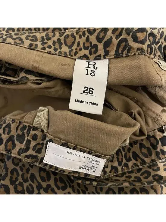 NWT ~ R13 Wide Leg Utility Pant in Leopard  Size 26 - Picture 6 of 8